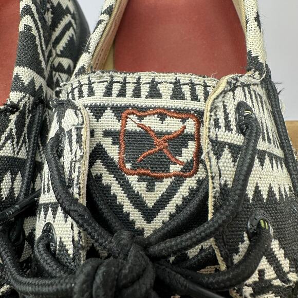 Twisted X Aztec Canvas Driving Moc Toe Loafer Womens 9 Chukka Cowgirl Western - Picture 7 of 9